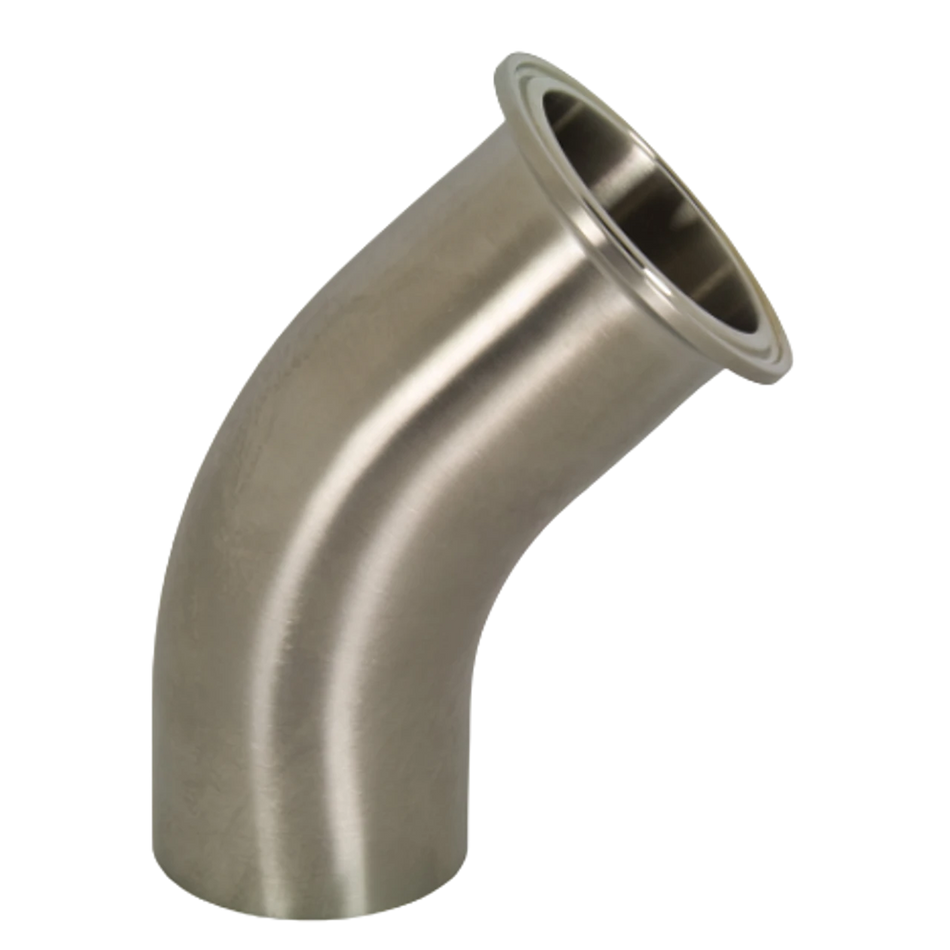 Sanitary 45 Degree Bend Weld End - Tri Clamp