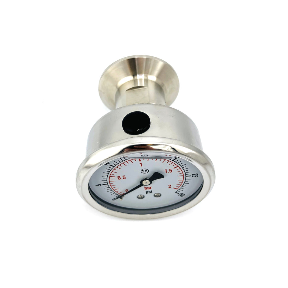 Pressure Gauge 0-30 PSI, Rear-Mount (1.5" TC)