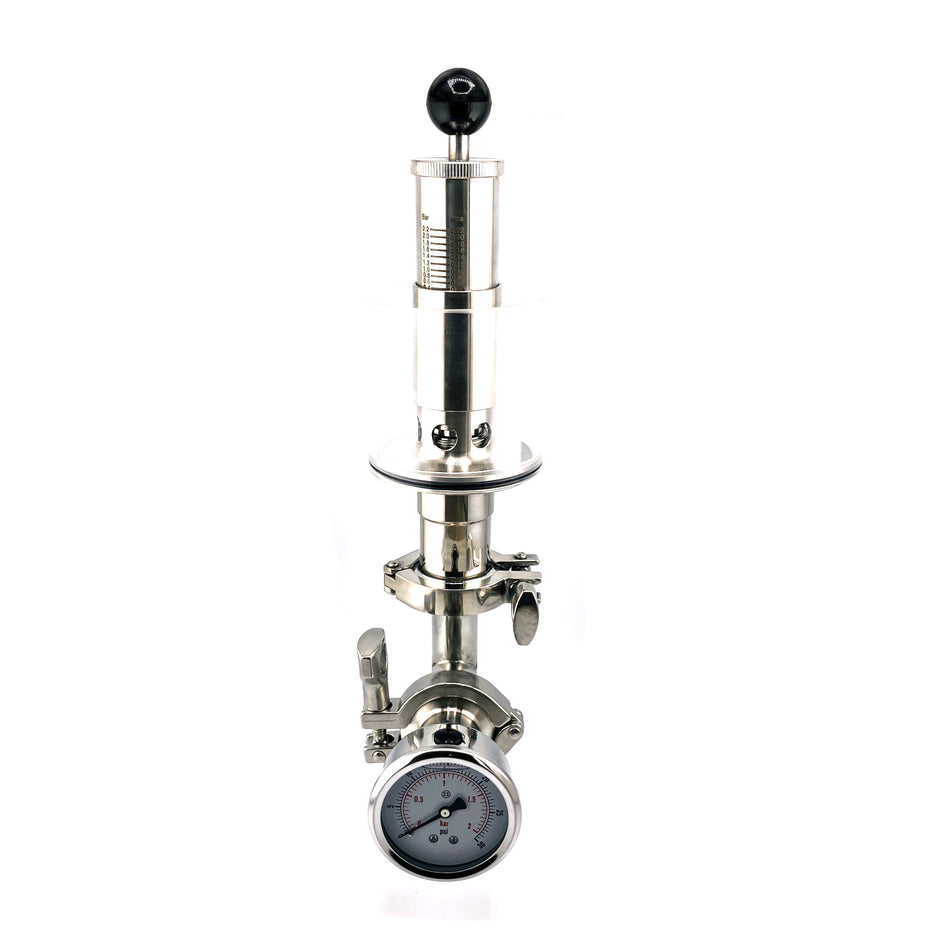 Spunding Valve 0-30 PSI Adjustable with Inline Pressure Gauge (1.5" TC)