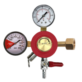 Bev Rite CO2 Regulator, Double Gauge, (0-60 lbs, 0-2000 lbs)