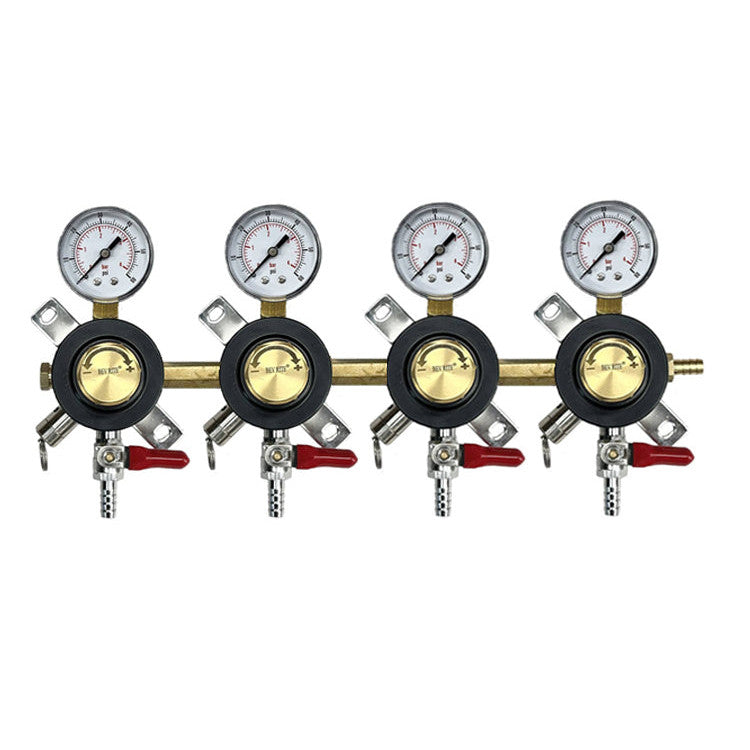 Bev Rite CO2 Secondary Regulator, 4 Way