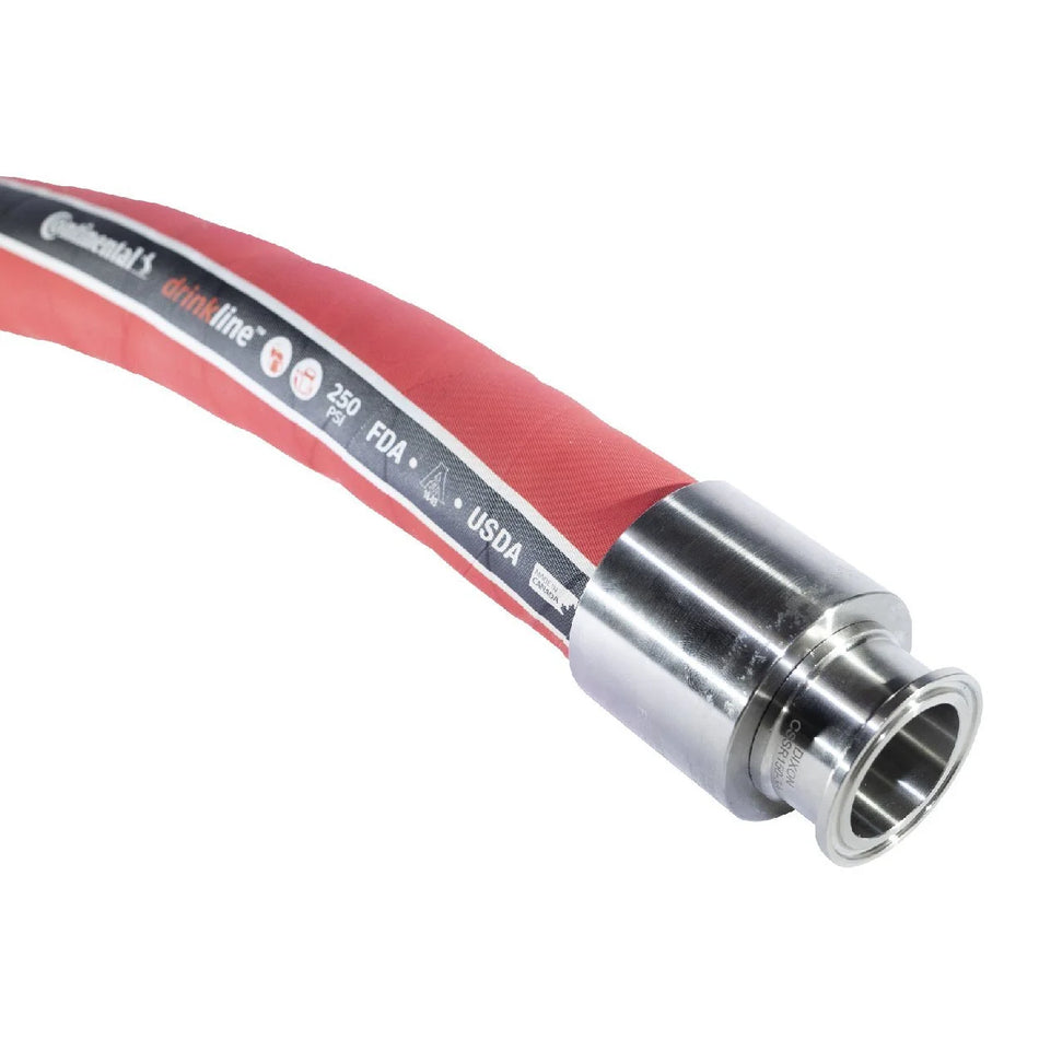 1" Continental Drinkline Hose Assembly with Tri-Clamps