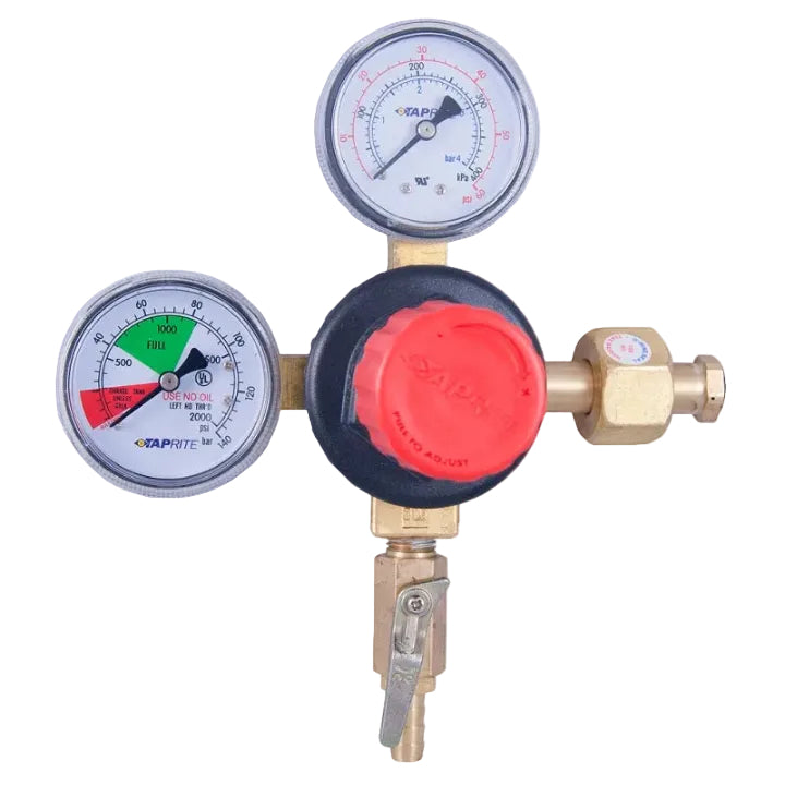 Tap Rite  High Pressure CO2 Regulator(0-120 lbs, 0-2000 lbs) - Double Gauge